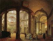 Giovanni Migliara Interior of Basilica of San Lorenzo France oil painting artist